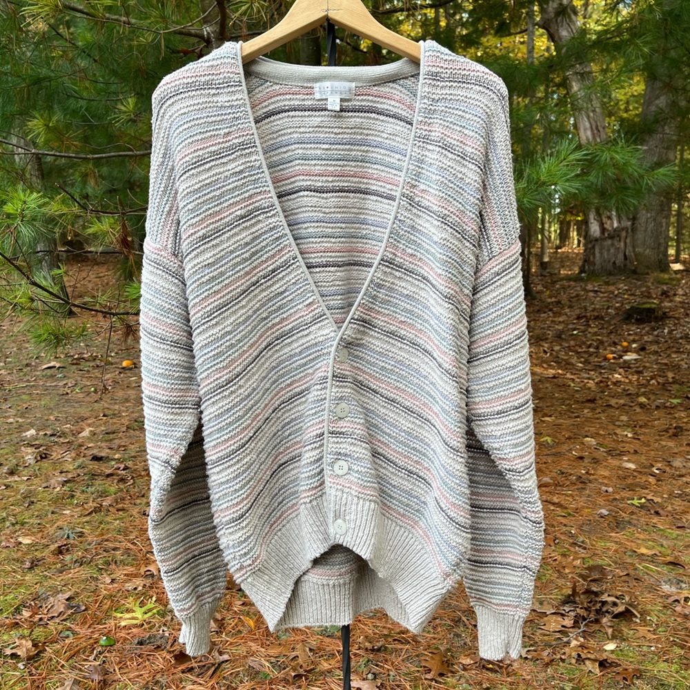 80s Reunion Chunky Knit Grandpa Cardigan Sweater Cotton Men’s Size M